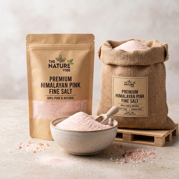 Pure Himalayan Pink Fine Salt 0.2-0.8mm food grade bulk export bags The Nature Vibe