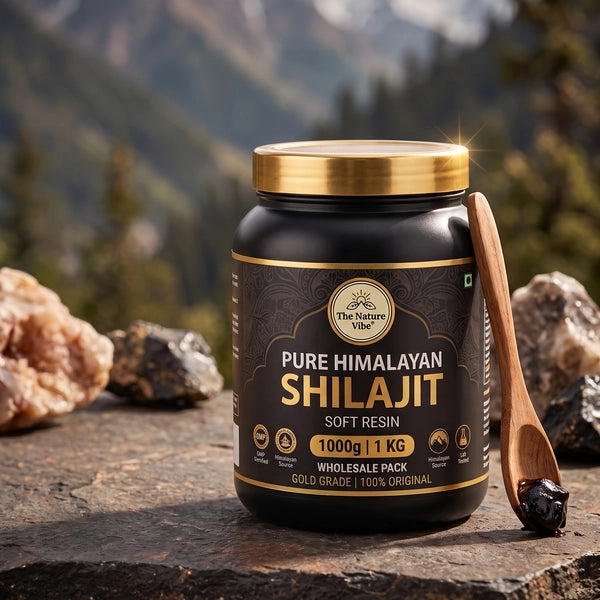 1 Kg High altitude pure Himalayan shilajit resin in UV glass jar by The Nature Vibe